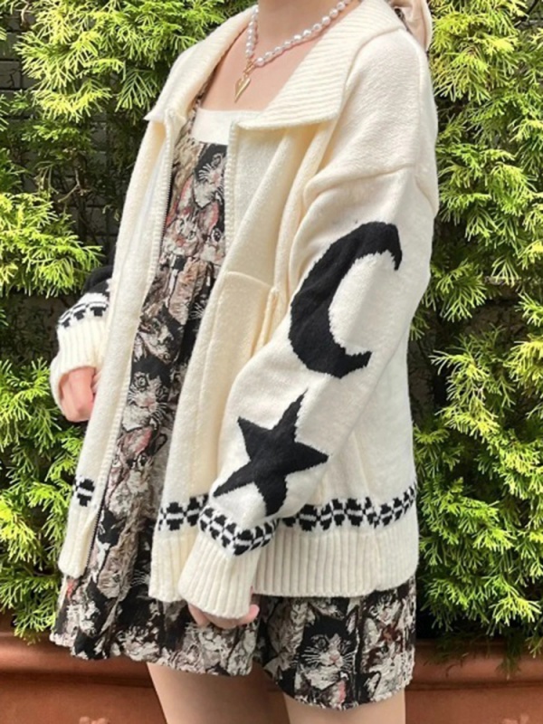 MORE self LOVE(モアセルフラブ) |shooting star zipper knit(オフホワイト)
