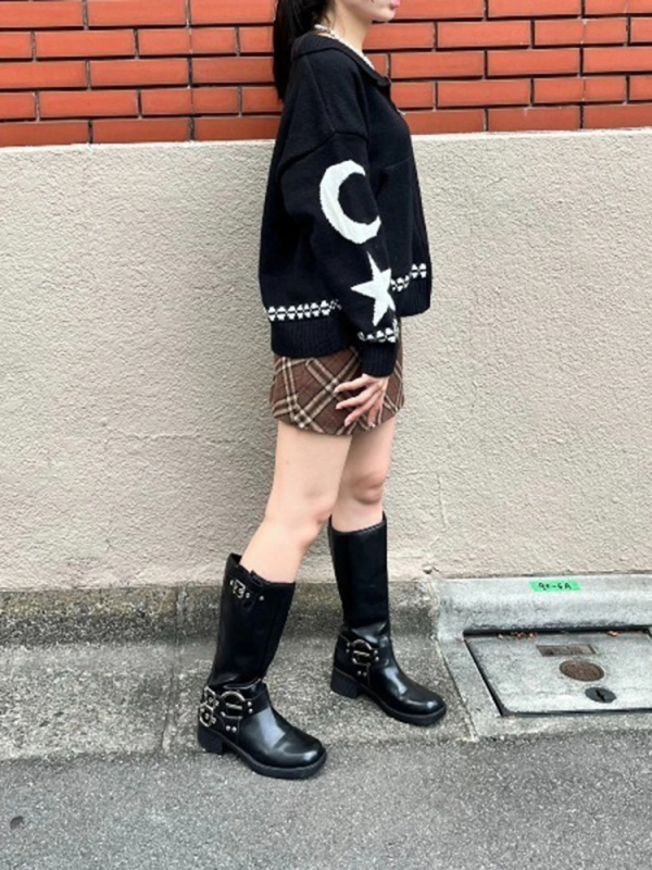 MORE self LOVE(モアセルフラブ) |shooting star zipper knit