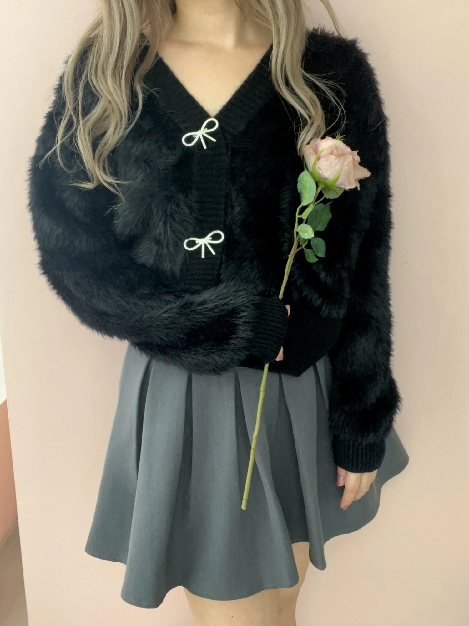 ベロアリボンケーブルニット｜ニット｜トップス｜MORE self LOVE