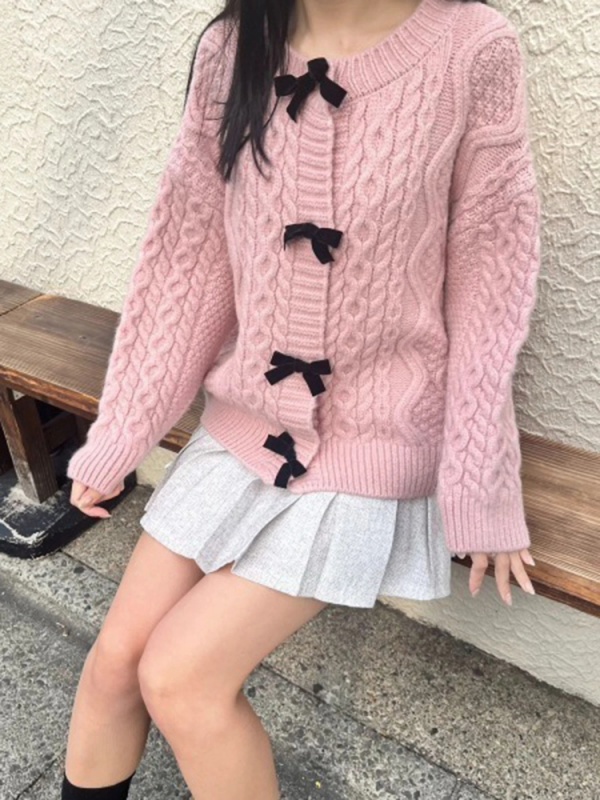 MORE self LOVE(モアセルフラブ) |ベロアリボンケーブルニット