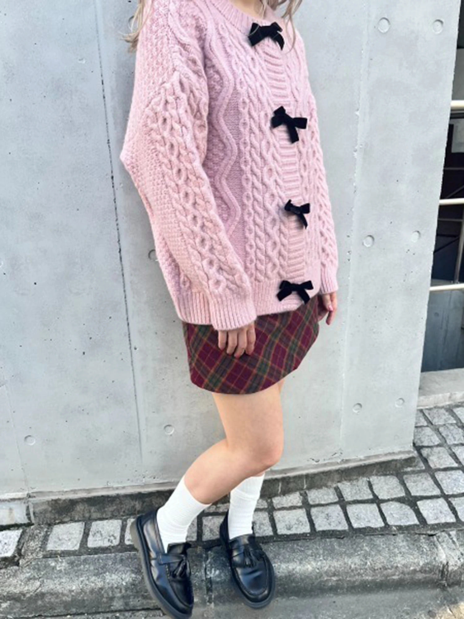 ベロアリボンケーブルニット｜ニット｜トップス｜MORE self LOVE
