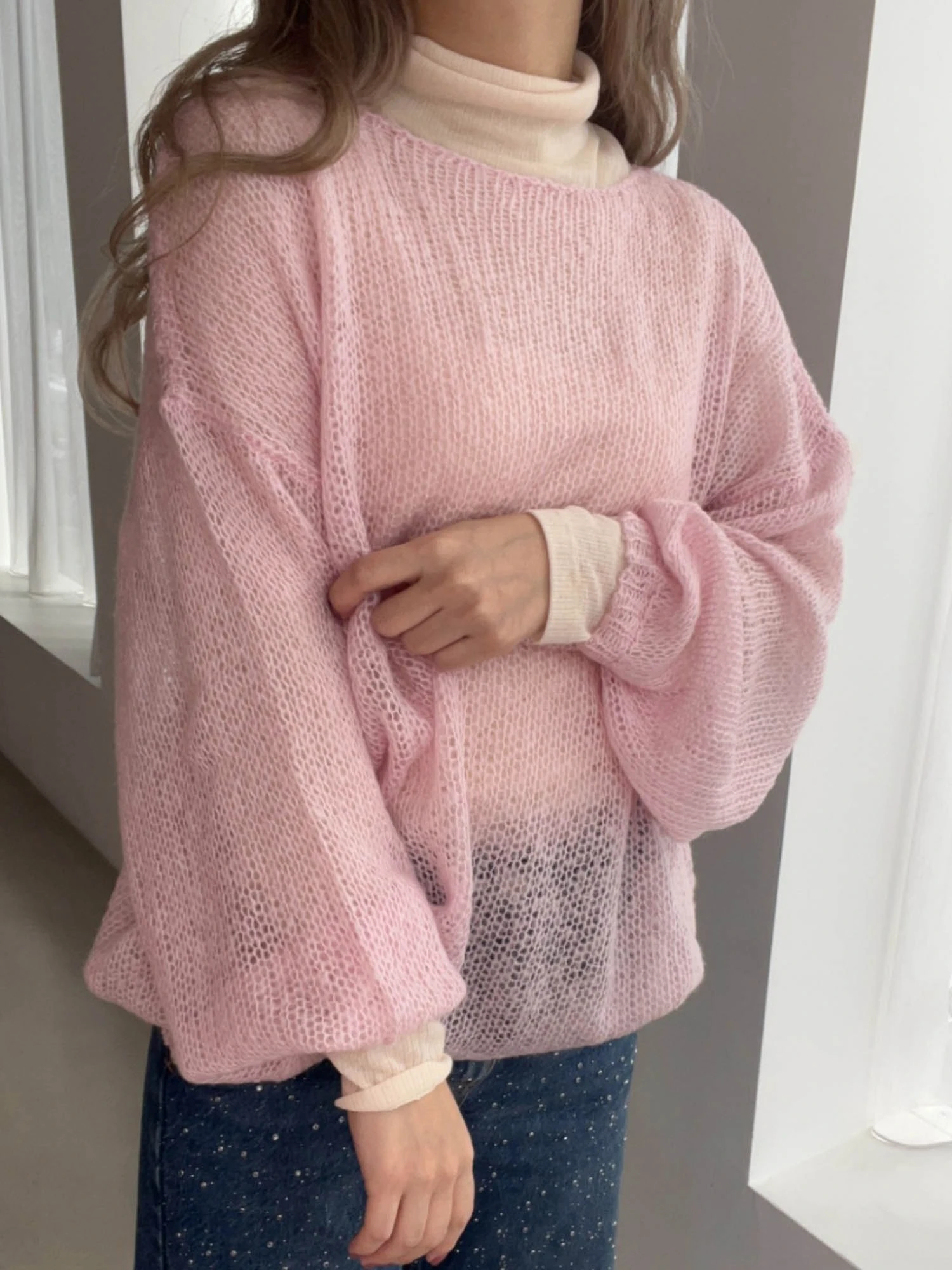 【美品】  yori / ヨリ | 2021AW | ウールケーブルニット | F | ピンク | レディース ウールケーブルニット | secret page| yori