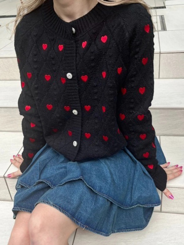 MORE self LOVE(モアセルフラブ) |刺繍ハートカーディガン