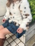 calico fur coat(ホワイト)