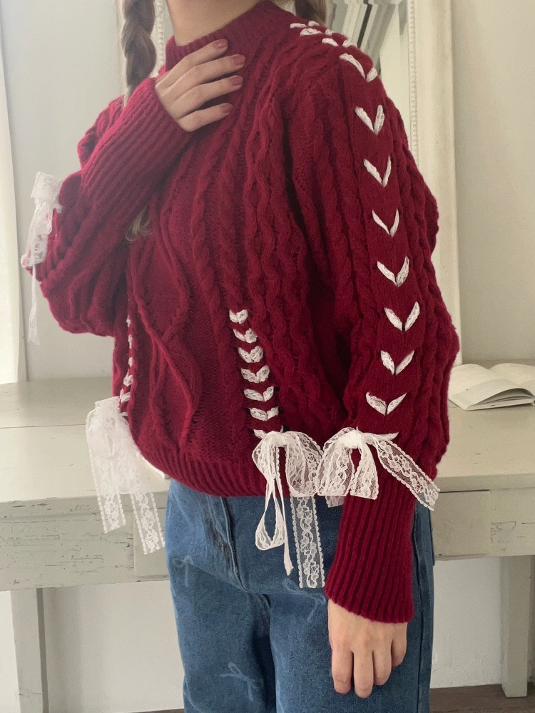 Holiday lace up knit｜ニット｜トップス｜MORE self LOVE（モアセルフ 