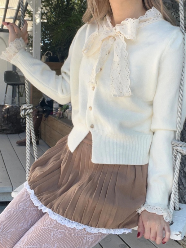 MORE self LOVE(モアセルフラブ) |レースリボンカーディガン