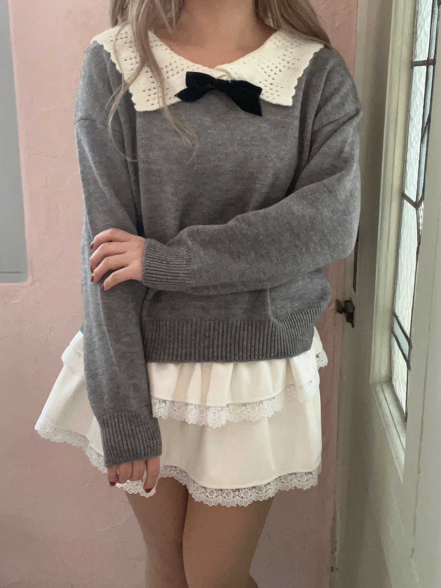 ガーリーリボンニット｜ニット｜トップス｜MORE self LOVE（モア