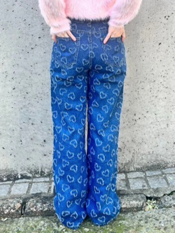 MORE self LOVE(モアセルフラブ) |heart denim pants