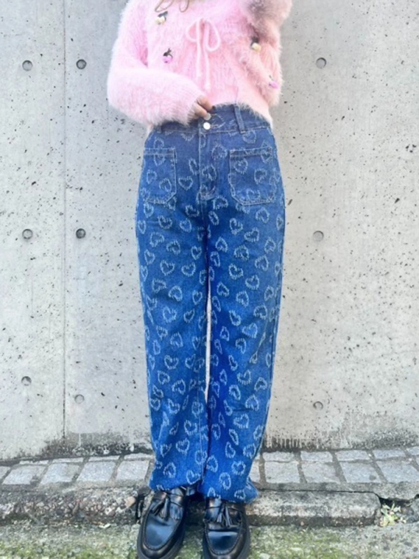 MORE self LOVE(モアセルフラブ) |heart denim pants