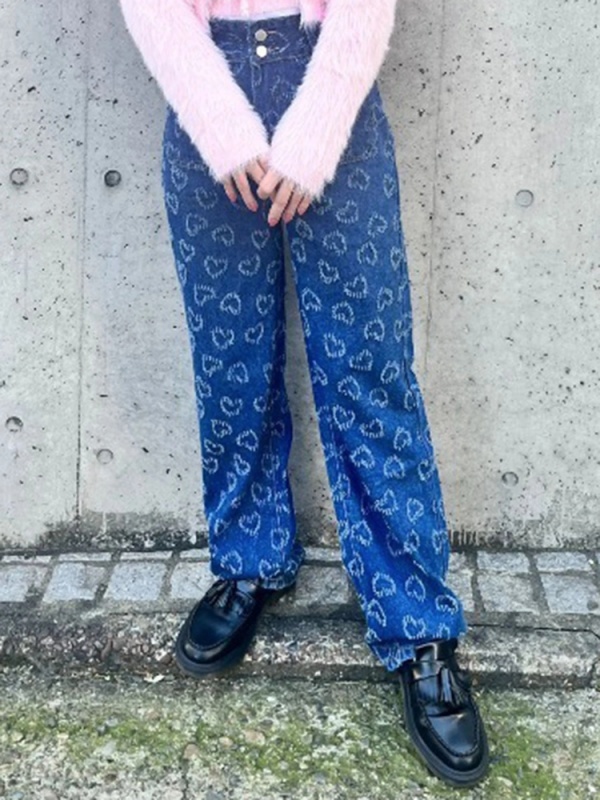 MORE self LOVE(モアセルフラブ) |heart denim pants