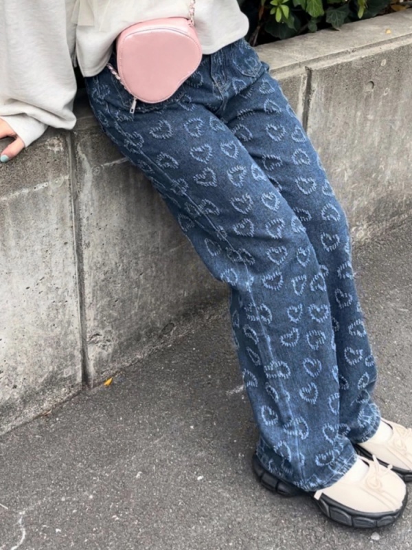 MORE self LOVE(モアセルフラブ) |heart denim pants