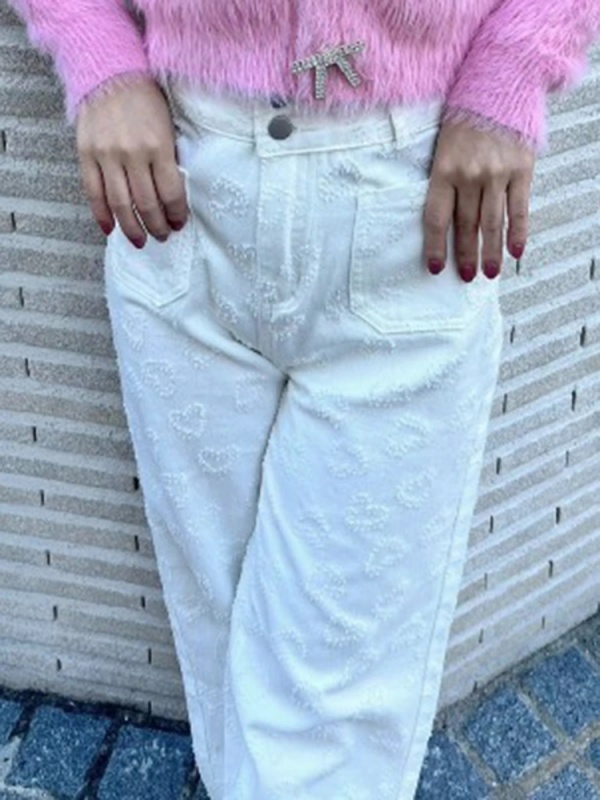 MORE self LOVE(モアセルフラブ) |heart denim pants