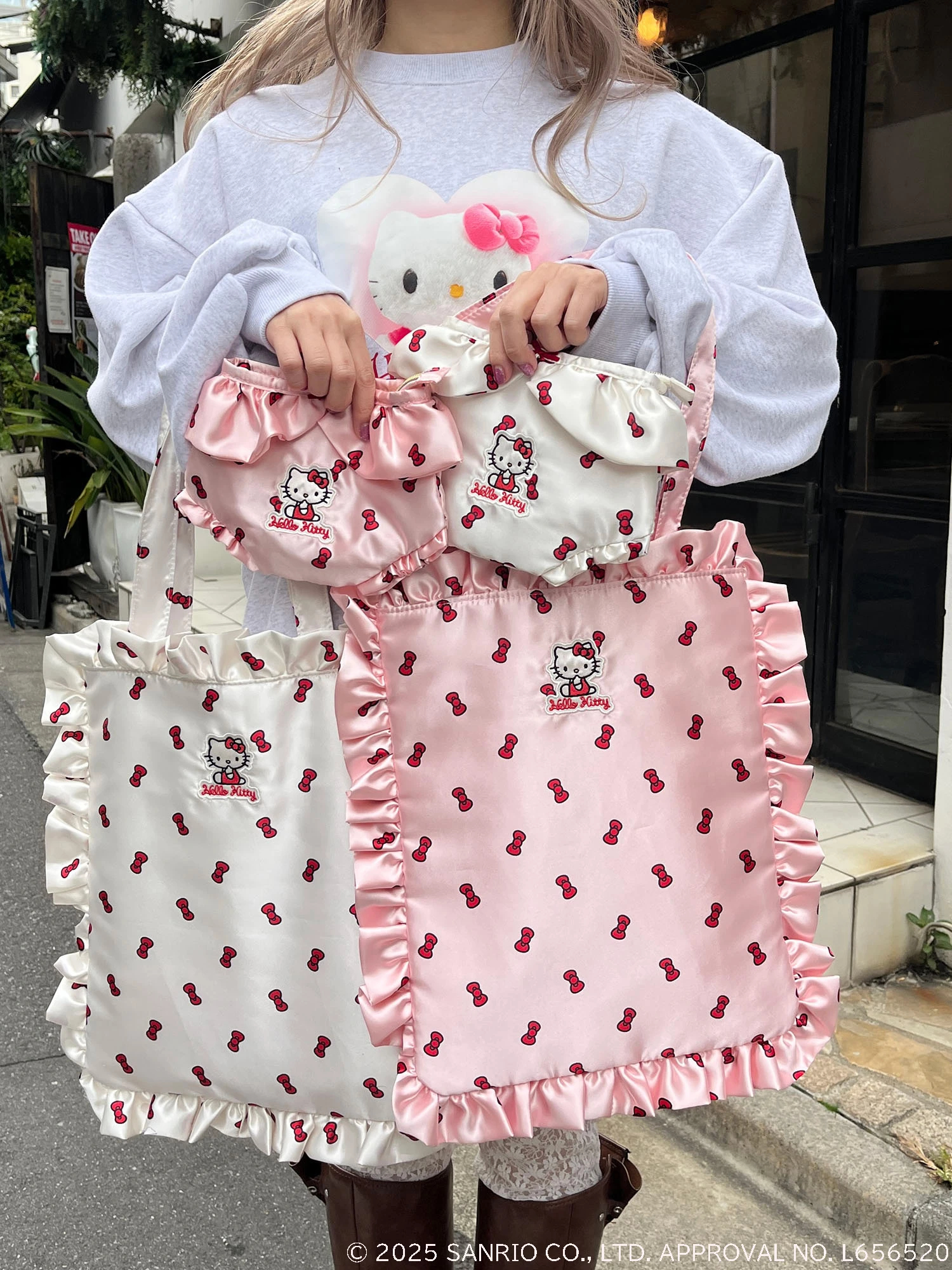 HELLO KITTY】リボン柄トートバッグ｜トートバッグ｜バッグ
