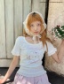 MORE self LOVE(モアセルフラブ) |ANGEL【HELLO KITTY】RHINESTONE TEE(オフホワイト)