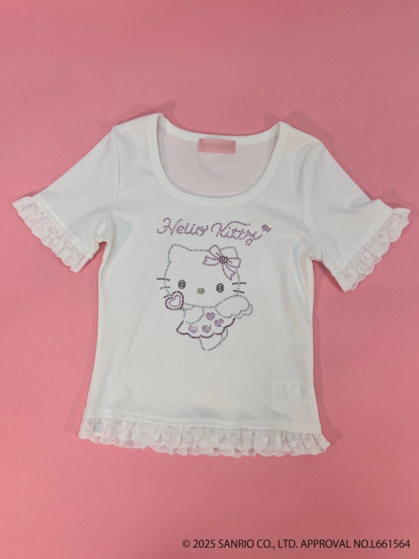 MORE self LOVE(モアセルフラブ) |ANGEL【HELLO KITTY】RHINESTONE TEE