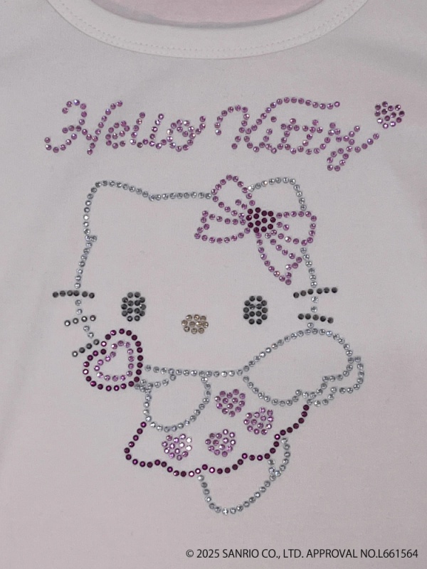 MORE self LOVE(モアセルフラブ) |ANGEL【HELLO KITTY】RHINESTONE TEE