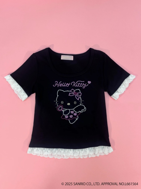 MORE self LOVE(モアセルフラブ) |ANGEL【HELLO KITTY】RHINESTONE TEE